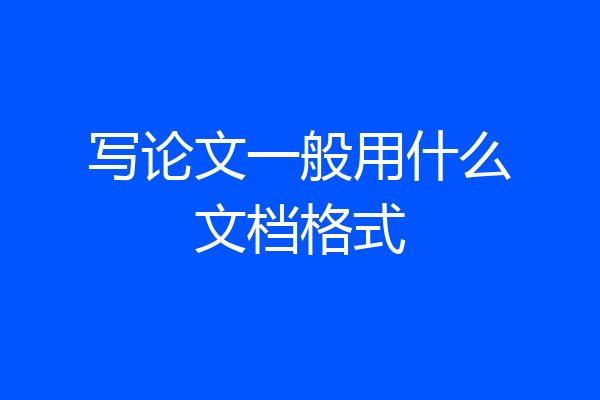 写论文一般用什么文档格式