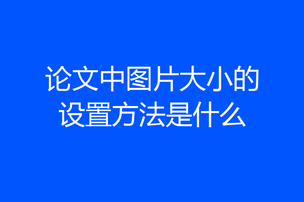 论文中图片大小的设置方法是什么
