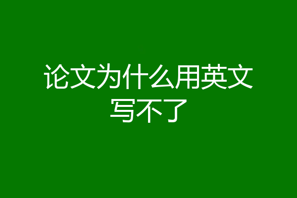 论文为什么用英文写不了