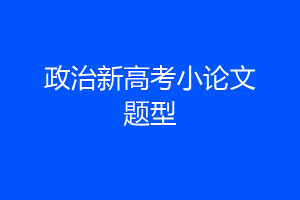 政治新高考小论文题型