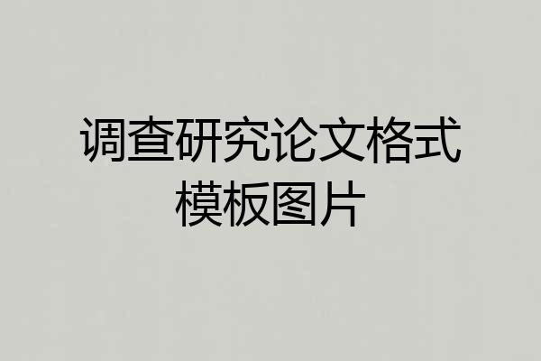 调查研究论文格式模板图片