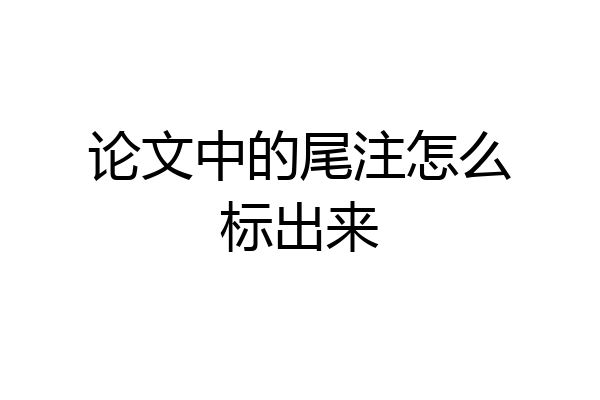 论文中的尾注怎么标出来