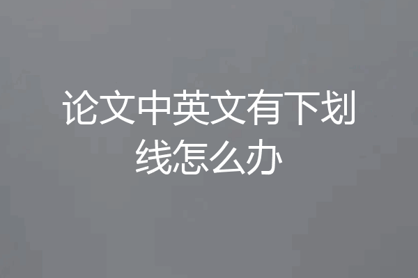论文中英文有下划线怎么办