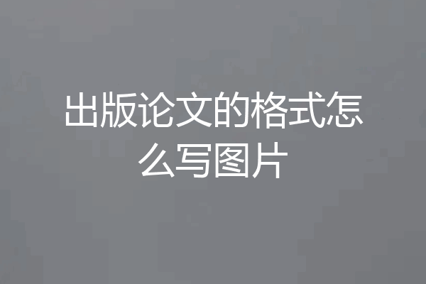 出版论文的格式怎么写图片
