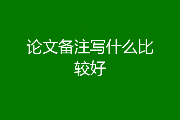 论文备注写什么比较好