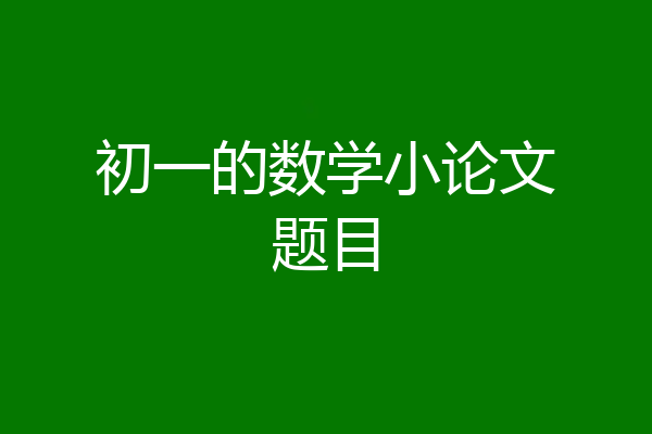 初一的数学小论文题目