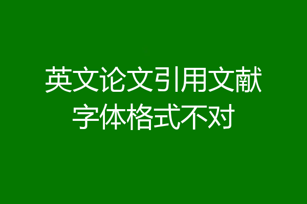 英文论文引用文献字体格式不对