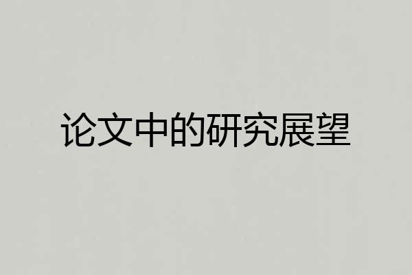 论文中的研究展望