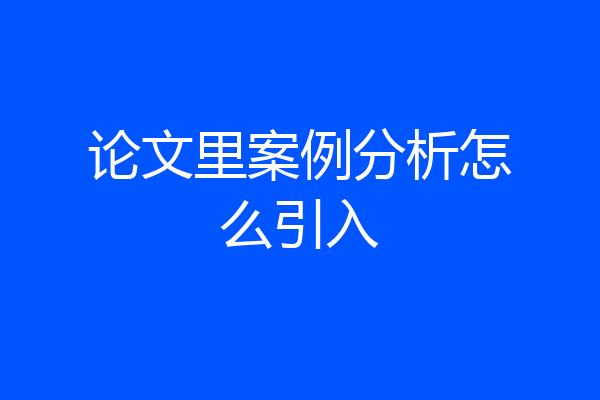 论文里案例分析怎么引入