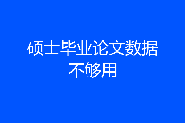 硕士毕业论文数据不够用