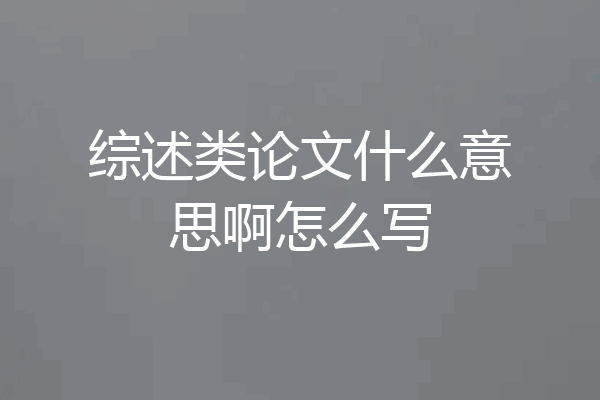 综述类论文什么意思啊怎么写
