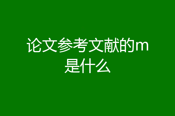 论文参考文献的m是什么