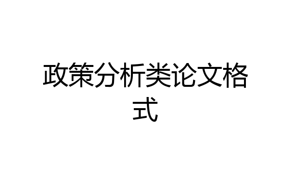 政策分析类论文格式
