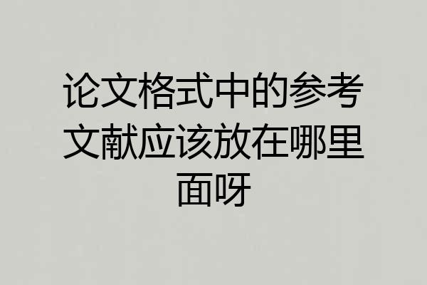 论文格式中的参考文献应该放在哪里面呀