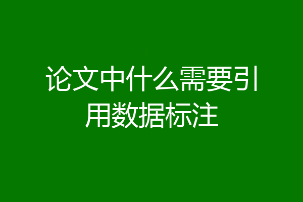 论文中什么需要引用数据标注