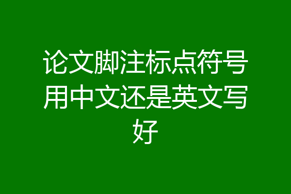 论文脚注标点符号用中文还是英文写好