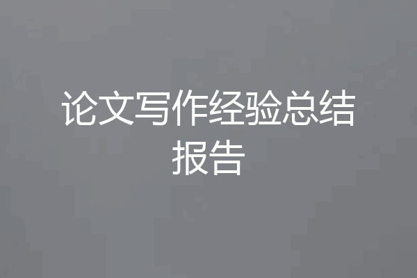 论文写作经验总结报告