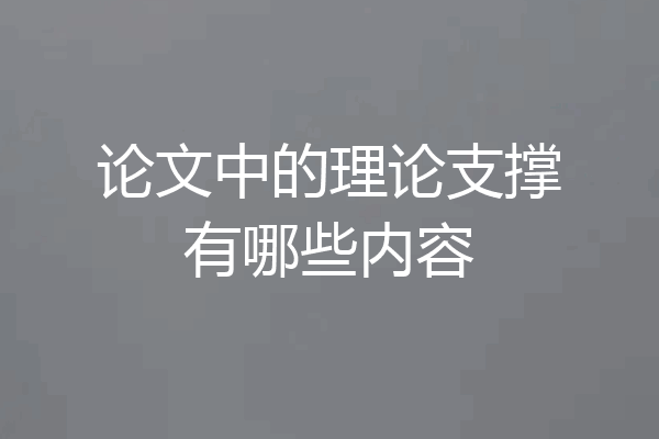 论文中的理论支撑有哪些内容