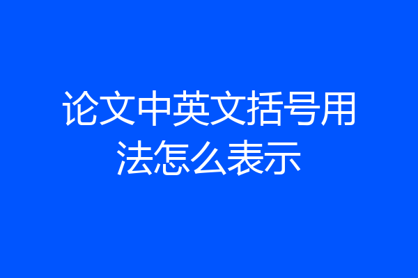 论文中英文括号用法怎么表示