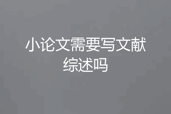 小论文需要写文献综述吗