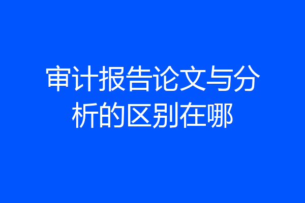 审计报告论文与分析的区别在哪