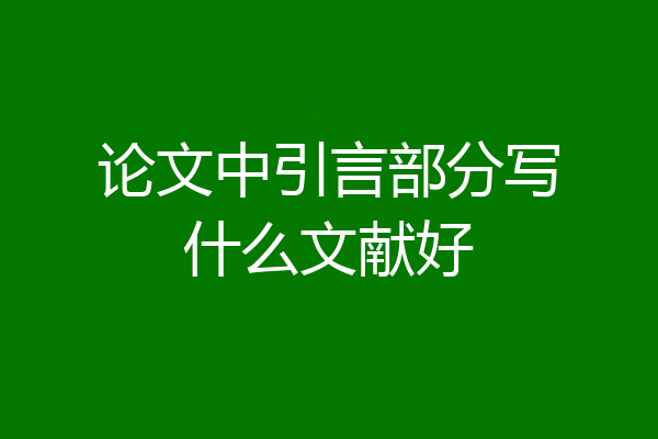 论文中引言部分写什么文献好