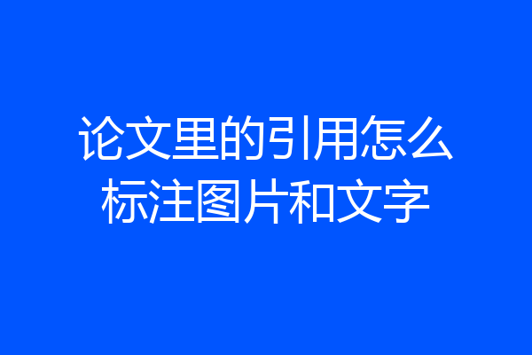 论文里的引用怎么标注图片和文字