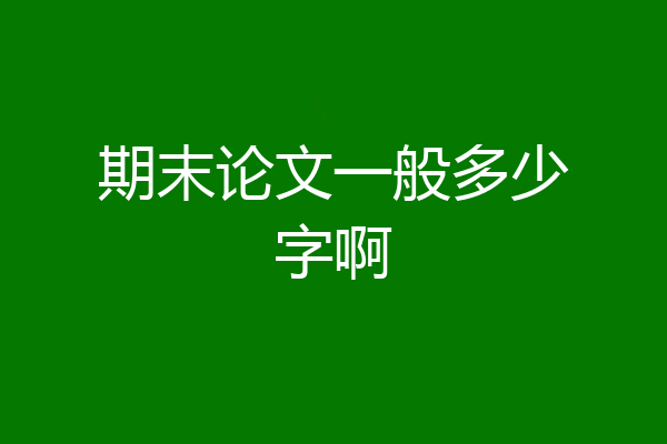 期末论文一般多少字啊