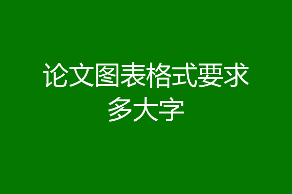 论文图表格式要求多大字