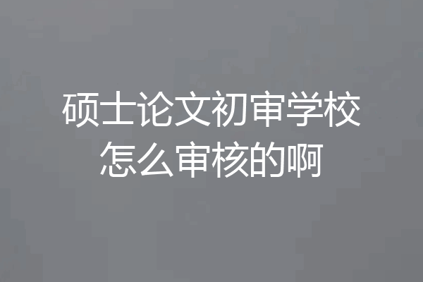 硕士论文初审学校怎么审核的啊