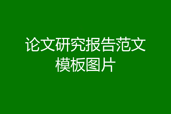 论文研究报告范文模板图片