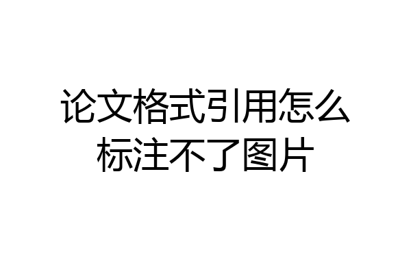 论文格式引用怎么标注不了图片