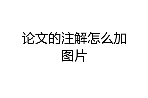 论文的注解怎么加图片