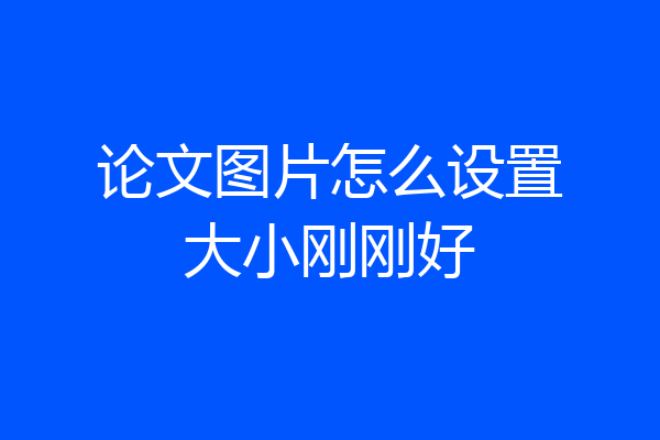 论文图片怎么设置大小刚刚好