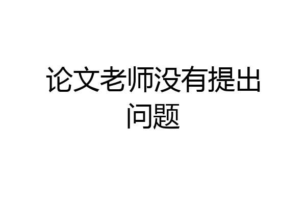 论文老师没有提出问题