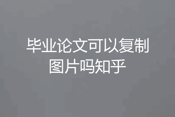 毕业论文可以复制图片吗知乎