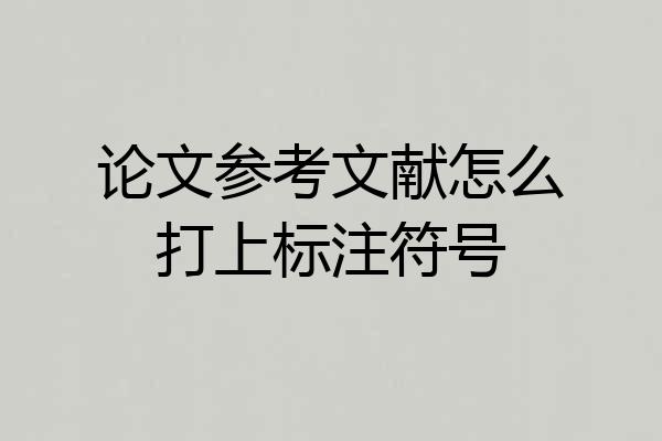 论文参考文献怎么打上标注符号