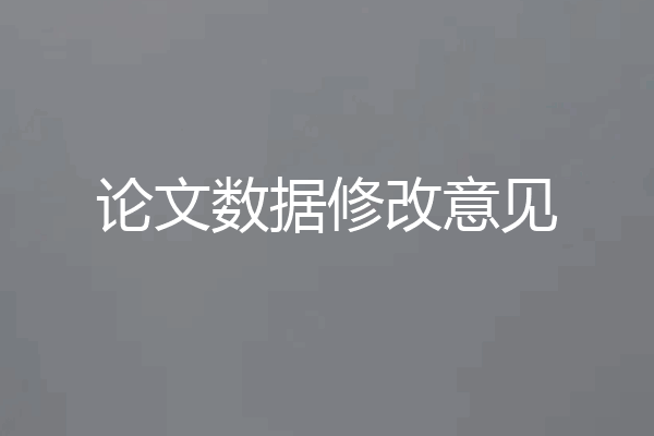论文数据修改意见