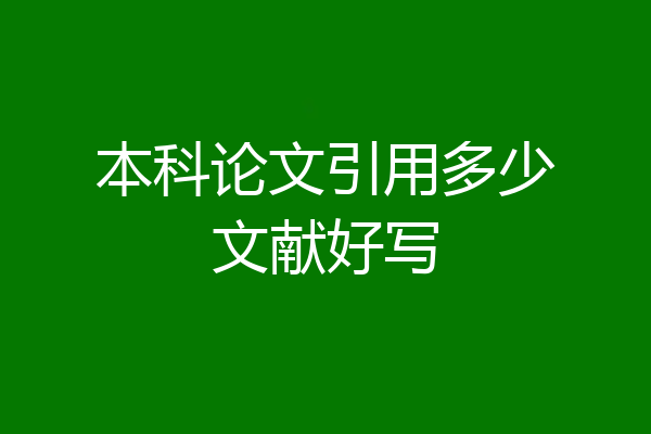 本科论文引用多少文献好写