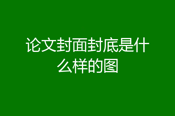 论文封面封底是什么样的图