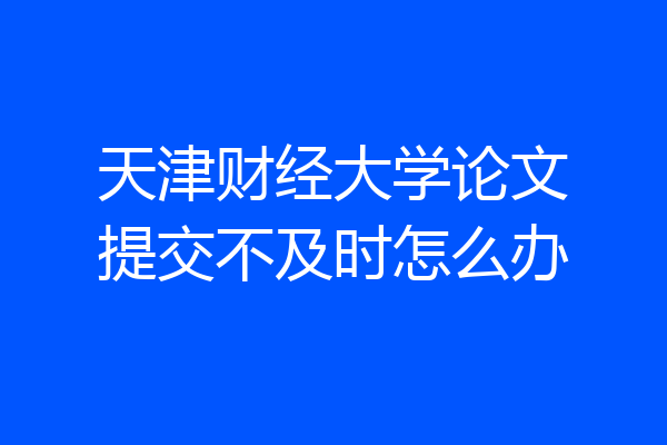 天津财经大学论文提交不及时怎么办