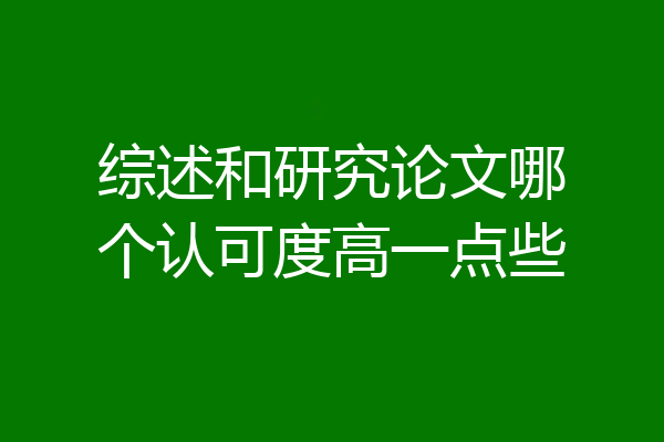 综述和研究论文哪个认可度高一点些