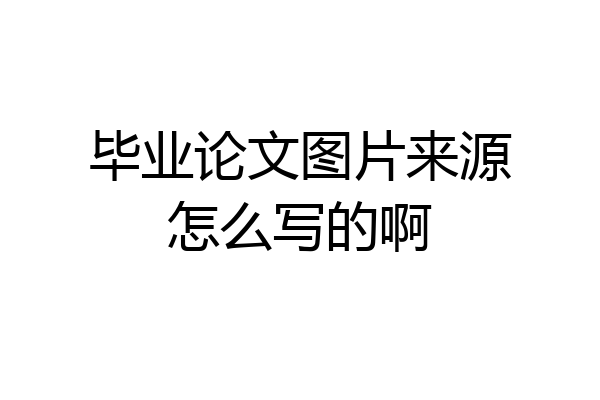 毕业论文图片来源怎么写的啊