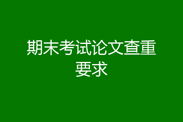 期末考试论文查重要求