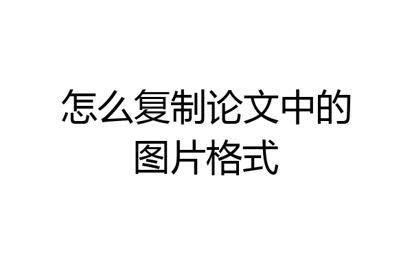 怎么复制论文中的图片格式