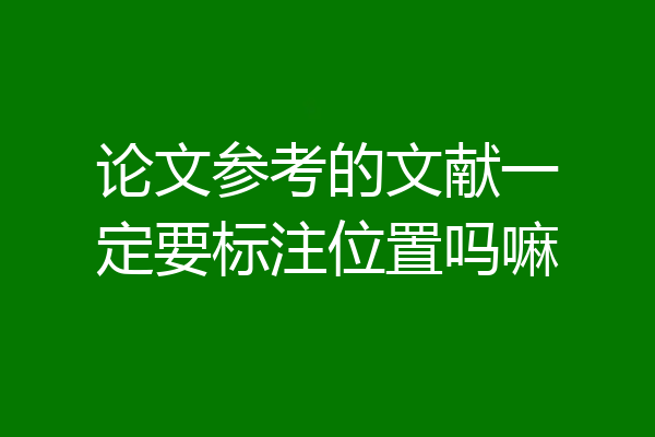 论文参考的文献一定要标注位置吗嘛
