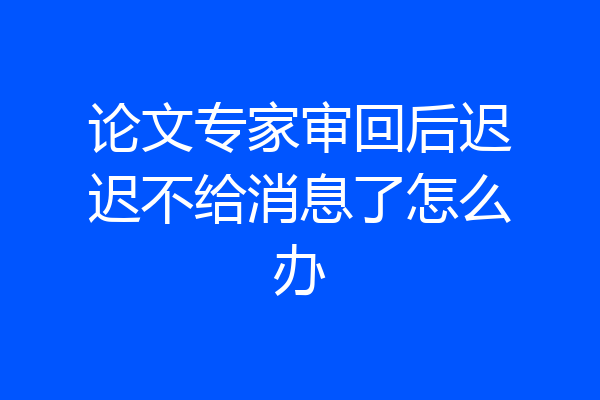 论文专家审回后迟迟不给消息了怎么办