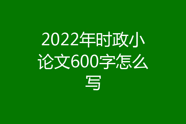 2022年时政小论文600字怎么写
