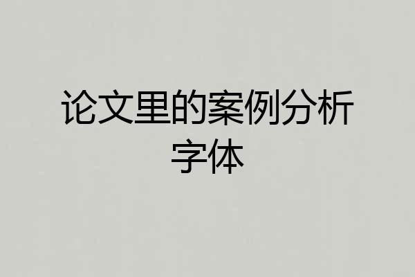 论文里的案例分析字体