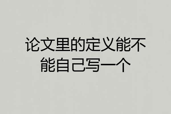 论文里的定义能不能自己写一个
